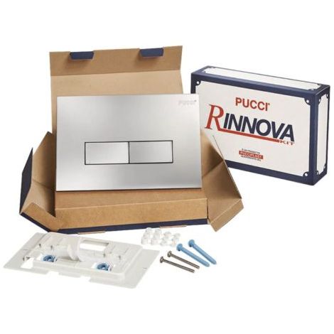 KIT ECO DOPPIO TASTO TELAIO + PLACCA CM.28  Sp.4,7 Cromata     PUCCI