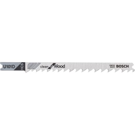 Bosch 2 608 637 723 - de lame de scie de scie sauteuse U 101 D - Clean for Wood (pack de 3)