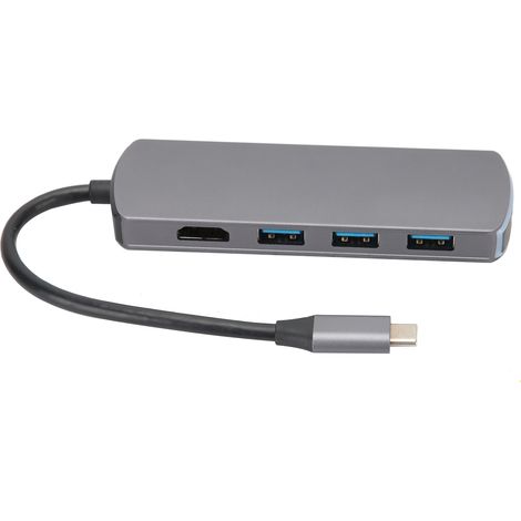 Hub USB 6 en 1 Type C MultiPort, câble adaptateur USB-C vers HDMI 4K, accessoire informatique