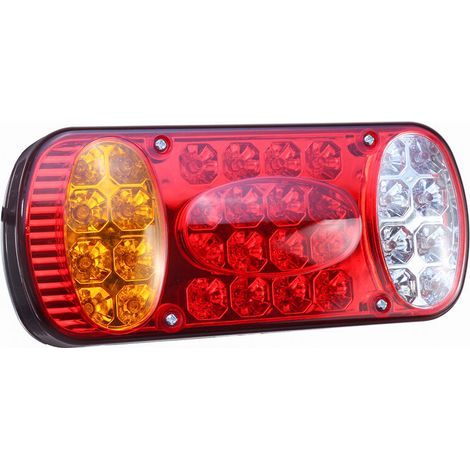 Lot de 2 feux arrière LED 12V 32 LEDs – Indicateur, stop, feu de position – Dimensions 235mm x 95mm x 53mm – Longueur du fil 300mm – Protection contre poussière et humidité – Kueatily (1/5)