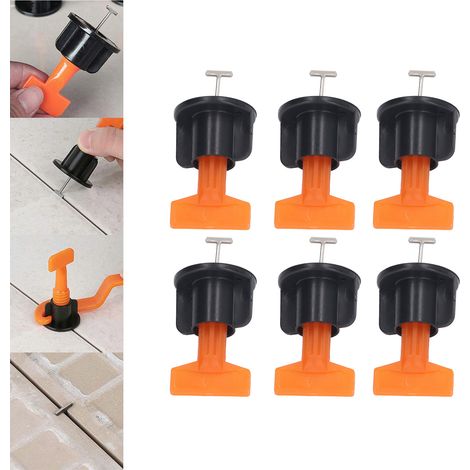 Kit de nivellement et d'ajustement de carrelage, outil de pose de carrelage sol et mur, clips en plastique en forme de croix, dispositif de nivellement et de positionnement de carrelage, outils de maç (1/5)