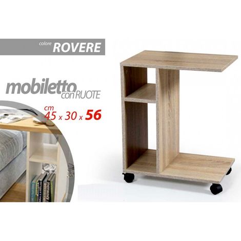 Servetto Schlafsofa Zeitschriftenständer Eiche Essensständer cm 45 x 30 x 56 h