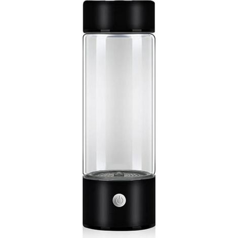 Vaso generador de agua, electrólisis, 450 ml, negro, portátil, para el hogar o viajes. (1/5)