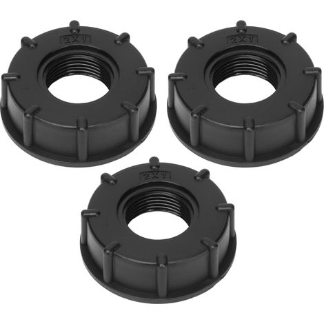3 Pièces Raccord de Vidange pour Cuve IBC, Adaptateur Conique pour Tuyau, Filetage G1 Épais, Diamètre 60mm, Connexion Plastique Robuste