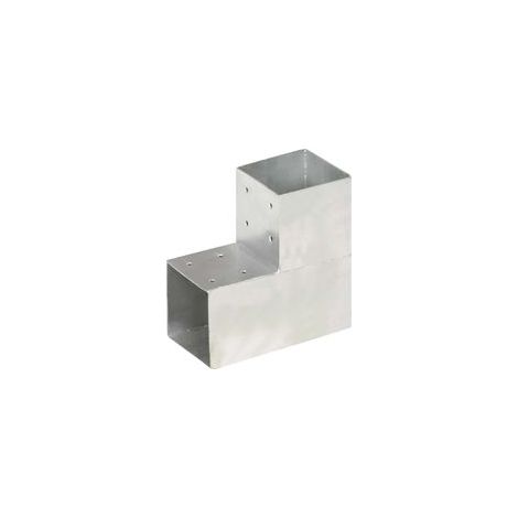 L-förmiger Pfostenverbinder, verzinktes Metall, 101 x 101 mm - Crezuo