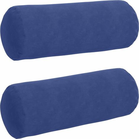 Maison Exclusive - Cuscini a rullo 2 pcs Blu Polizia Ø 25 x 70 cm Tessuto in Cords