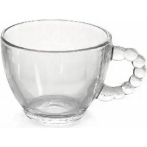 Set mit 6 Tassen für Tee und Cappuccino aus Glas Pearls Aurea 220cc