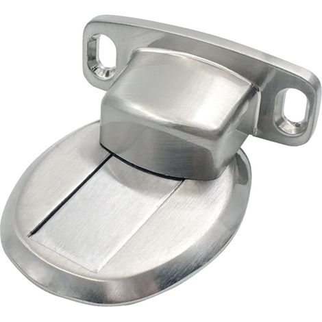 Silver Strong Magnetic Door Stopper Metal Heavy Duty Door Stopper with 3M Self Adhesive Screws Floor (1/4)