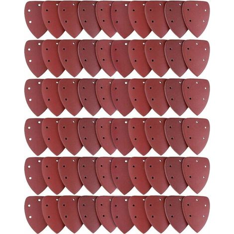 Lot de 60 Feuilles Abrasives, Papier de Ponçage 40/60/80/100/120/180/240/320/400/800 Idéal pour Ponceuse Multifonction (1/4)