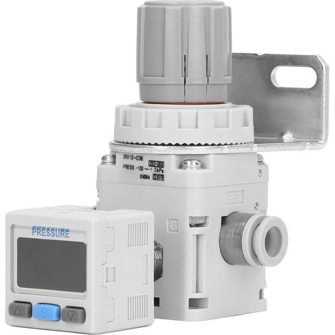 Régulateur de pression d'air avec support, manomètre numérique, vanne de régulation de pression pneumatique à vide 8 mm 5/16 po (1/5)