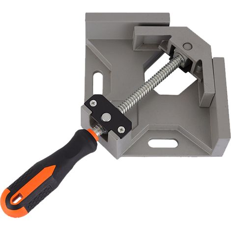 Serre-joint d'angle pour le travail du bois, en alliage d'aluminium/acier, antidérapant, à poignée unique réglable, adapté au travail du bois. (1/5)