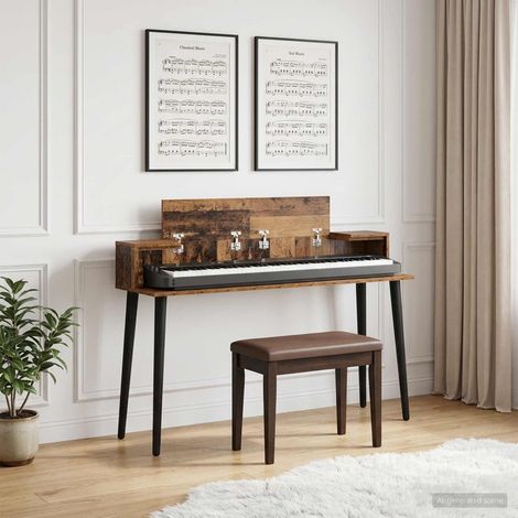 vidaXL Scrivania studio Legno di quercia 110 x 36 x 19,5 cm (1/5)