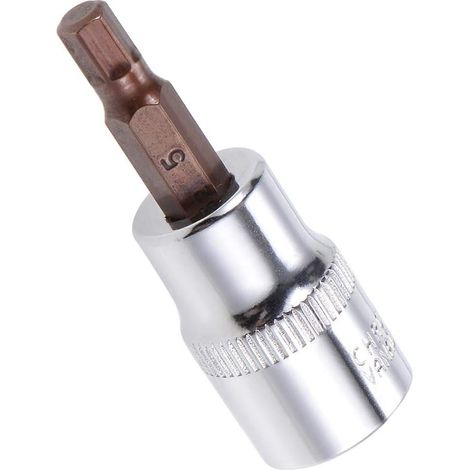 Douille hexagonale, clé Allen H5 (5 mm), embouts hexagonaux en acier S2, longueur de 48 mm, pour clé à cliquet, clé dynamométrique, barre coulissante, perceuse à (1/5)