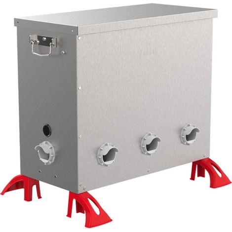 Mangeoire métallique pour perdrix, 8 ouvertures, capacité de 80 kg, 50 x 71 x 60 cm  Zéro gaspillage  Trémie extérieure (1/5)