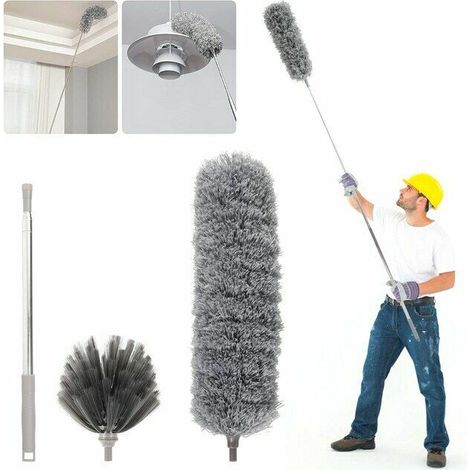 Ensemble de 3 brosses de nettoyage de poussière en microfibre télescopique, dépoussiérage, brosse pliable pour le nettoyage de la voiture, des meubles et de la maison,gray,Étatsunis (1/5)