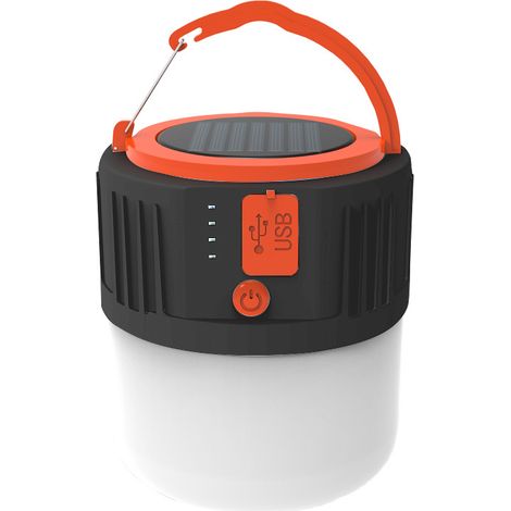 lampes solaires de camping dirigéLampes de campingRechargeable, noirvingt-quatreLampe solaire [avec fonction de batterie externe intégrée]