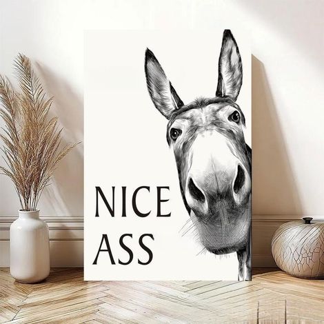 Home Vintage Funny Signs Donkey Pattern Decorative Sign 20x30cm - Fun Donkey Pattern Hanging Tag - Frameless
