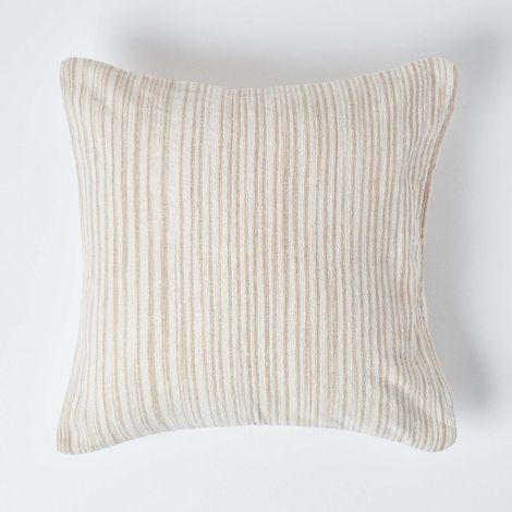HOMESCAPES Cotton Chenille Tie Dye Beige Cushion Cover, 45 x 45 cm