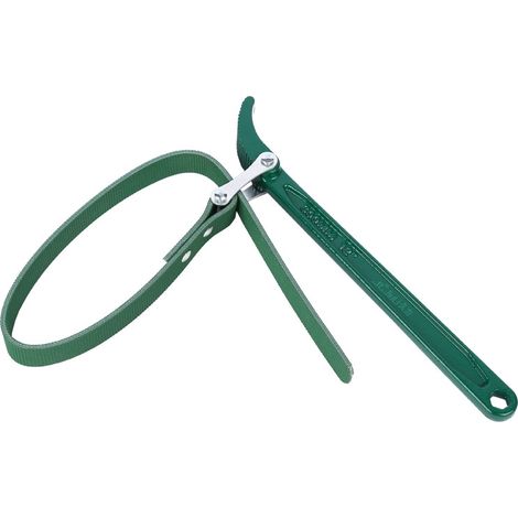 Strap Wrench 1 Pcs 9 Inch Adjustable Oil Filter Wrench 400mm Rubber Filter Wrench Heavy Duty Universal Strap Wrench Tool Steel Strap Wrench Open Tin Filter Pipe, Green (1/5)