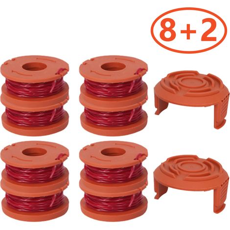Lot de 6/8 avec 2 couvercles. Permet de remplacer les bobines de coupe-bordures WORX pour une vitesse de coupe améliorée. (1/5)