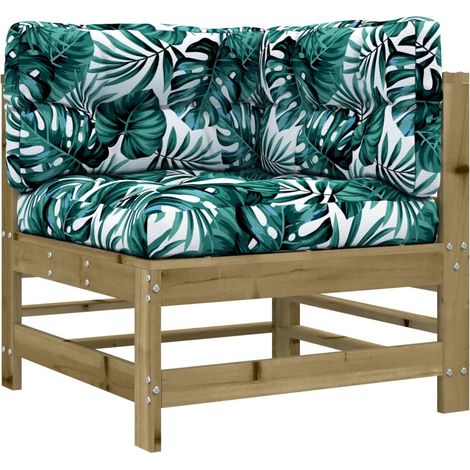 Canapé de jardin,Canapé d'angle avec coussins bois de pin imprégné CFW526162 (1/5)