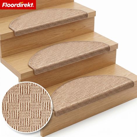 Stufenmatte Monaco Halbrund Beige 1 Stufenmatte