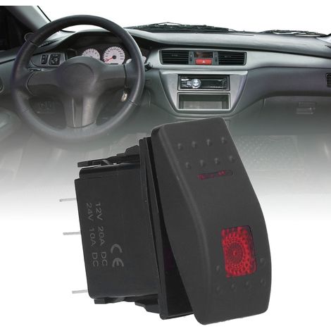 LED-Bootsförmiger Umbauschalter für Autos, Scheinwerferschalter für Yachten und Wohnmobile, Kippschalter, EIN/AUS 12-24V, rotes Lichtmodell, paarweise erhältlich. (1/5)