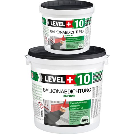 LEVEL+ Balkonabdichtung Dichtschlämme 2K Terrasse L+10 - 24KG