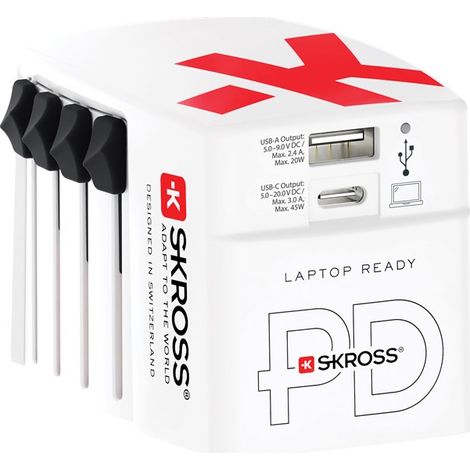 Reiseadapter World USB Charger AC45PD, 45 W, 1x USB-C™ und 1x USB-A für internationale Netzanschlüsse (ungeerdet, 2-polig). (1/5)