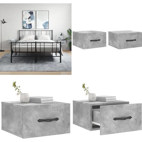 Wand-Nachttische 2 Stk. Betongrau 35x35x20 cm - Beton Tisch - Wandregal - Wohnzimmerdeko - Nachtkästchen - Möbel Online Kaufen - Home & Living (1/5)