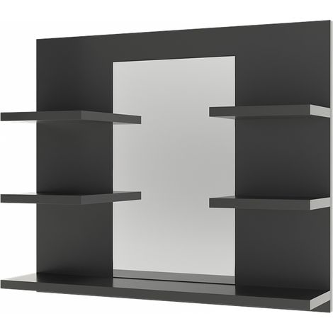 Badspiegelschrank Wilbur, Anthrazit, 58.8 x 50 cm mit Regalen, Vicco