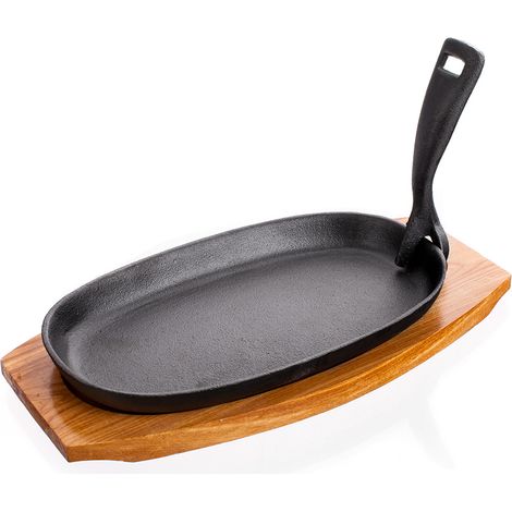 Plato, fuente, sartén de hierro fundido, con tabla de banquete (1/5)
