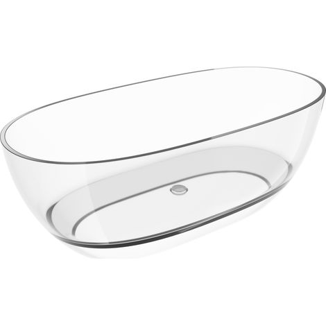 Mexen Pure bañera exenta transparente 170 x 80 cm, tapón cromo - 58071708008 (1/5)
