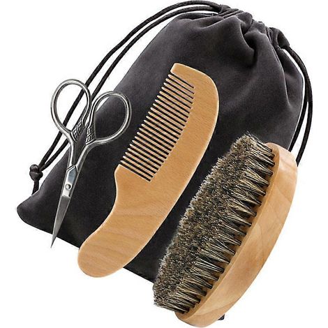 Kit d'entretien de la barbe en bois pour homme (1 kit) (1/5)