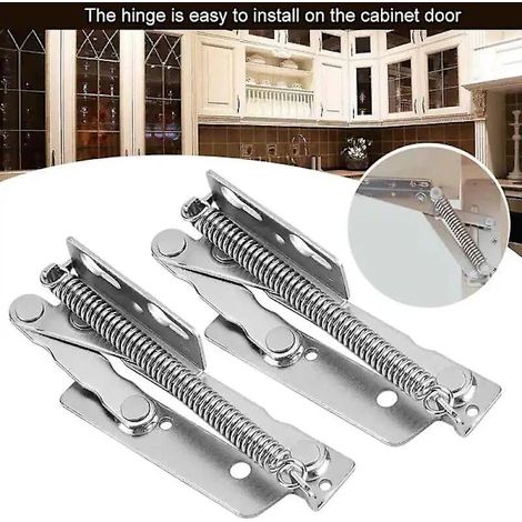 Lot de 2 charnières en acier – Charnières de levage robustes pour armoires – Accessoires de dressing et ferrures pour meubles