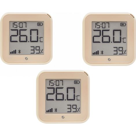 Capteur de température et d'humidité Wi-Fi SHELLY Plus H&T Gén. 3, BT, moka, lot de 3