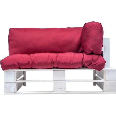 Maison Exclusive - Garten-Palettensofa mit Kissen in Rot Kiefernh (1/3)