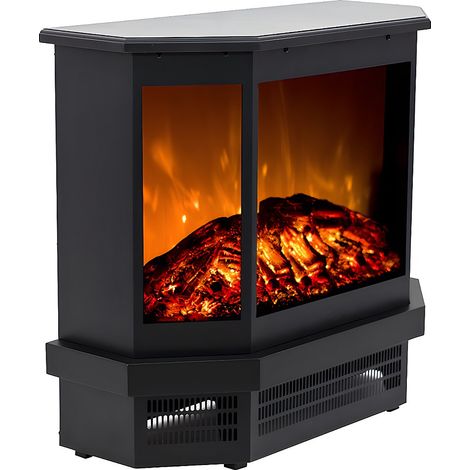 Camino elettrico stufa L55,8xP22,5xH51,6 cm Nero - ETNA