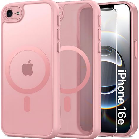 Custodia per iPhone 17e / 16e, per MagSafe, erbord Matt Case, rosa + pellicola protettiva in vetro (1/5)