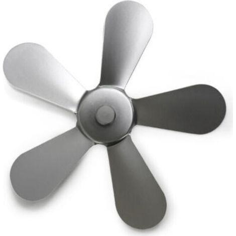 Ventilateur de four à 5 pales, en alliage d'aluminium, pour une meilleure circulation de l'air chaud, compatible avec de nombreux modèles et facile à installer sur la cheminée (argenté). (1/5)