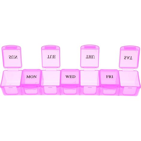 CCYKXA Pillenbox aus rosa PP mit Fächern für unterwegs, tragbare Aufbewahrungsbox, Schutz vor Feuchtigkeit und Schmutz, sicheres Design (1/5)
