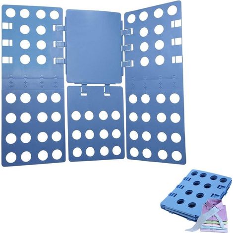 Tabla para doblar ropa，Organizador de camisas，Tabla plegable para camisas，camisetas y suéteres，Dobla toda tu ropa de forma rápida y sencilla，Azul (1/5)
