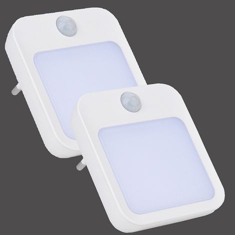 Lot de 2 Veilleuses avec Capteur Niveaux Luminosités Plug and Play pour Chambre Bébé Couloir Escalier Salon (1/4)