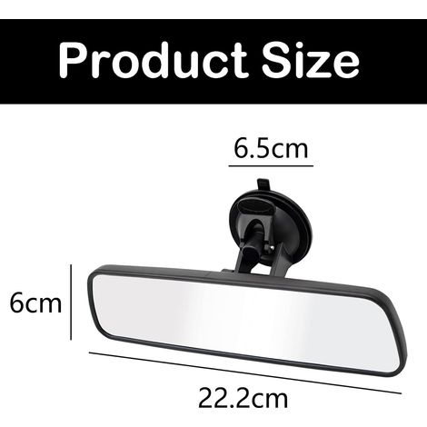Innenspiegel 222 x 60 mm, extra starker, blendfreier Fahrspiegel mit Unterstützung, 360° verstellbarer Weitwinkel, Innenspiegel für Pkw, SUV und Lkw (1/4)