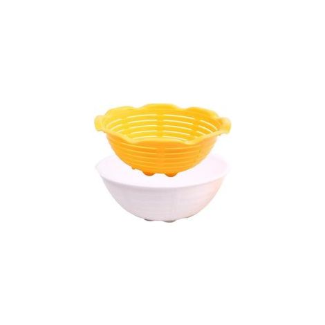 Juego de cesta de lavado de cocina, colador para frutas y verduras, recipiente de plástico para lavar frutas y verduras - 1 pieza - Crezuo