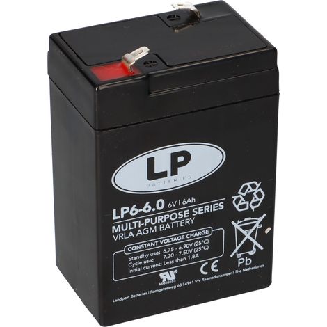 Landport Blei Akku LP6-6,0 6V 6Ah AGM T1 wartungsfrei (1/5)