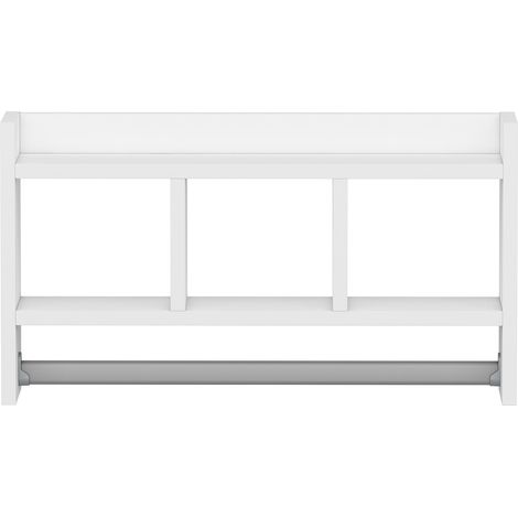 Mensola da parete in legno "Asya" - 63 x 14 x 35 cm - Bianco (1/5)