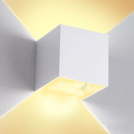 Applique murale LED d'extérieur moderne pour escalier couloir lumière carrée décorative de haut en bas W chaud IP65 7 blanc (1/4)