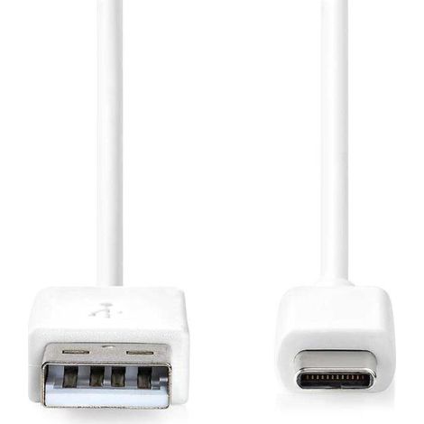 Cable usb usb 20 usb a macho usb c macho 60w 480mbps niquelado 200 metros redondo pvc blanco caja