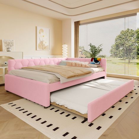 Lit combine enfant 140x200, couchage d'appoint lit enfant, ports usb type-c, veilleuse lumière douce, structure confortable (1/5)